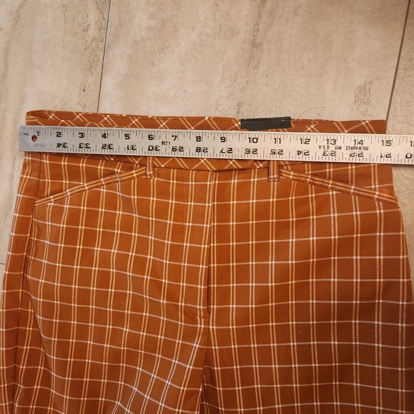 Versona Modern Bootcut Pants Sz: 8 NWT Orange Plaid Hippie 70s Hi Rise - Picture 13 of 16